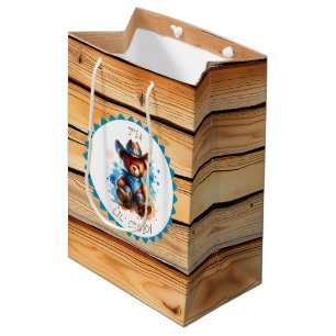 Bolsa De Regalo Mediana It's a Boy El Baby Shower de Cowboy Teddy Bear B