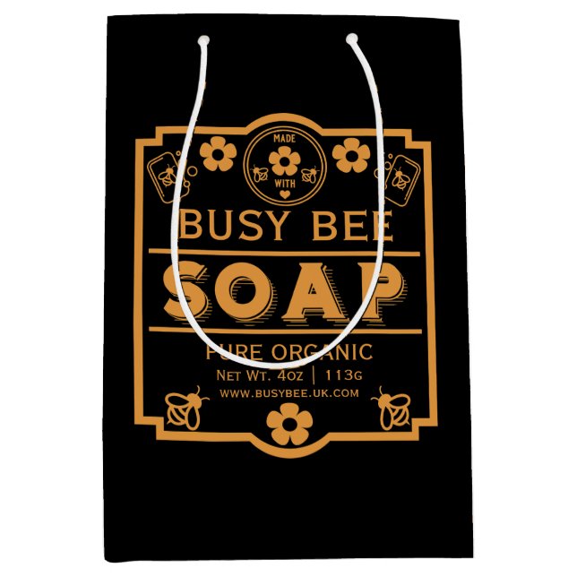 Bolsa De Regalo Mediana Jabón de Miel de Mercado de Agricultores (Anverso)