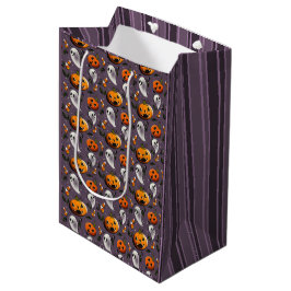 Bolsa De Regalo Mediana Jack-o-Ghost Púrpura