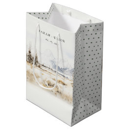 Bolsa De Regalo Mediana Jackson Hole Wyoming Watercolor Landscape Wedding