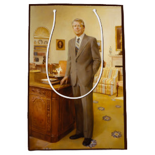 Bolsa De Regalo Mediana James Earl Carter pintó retrato del presidente de 