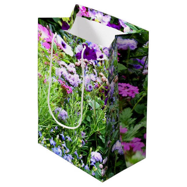Bolsa De Regalo Mediana Jardín de flores (Angulo Anverso)