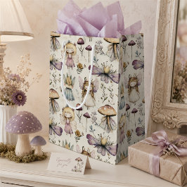 Bolsa De Regalo Mediana Jardín de flores mágicas de hada caprichosa y hong