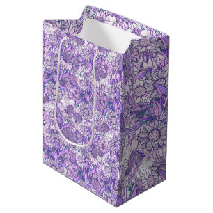 Bolsa De Regalo Mediana Jardín de flores silvestres moradas de Australia