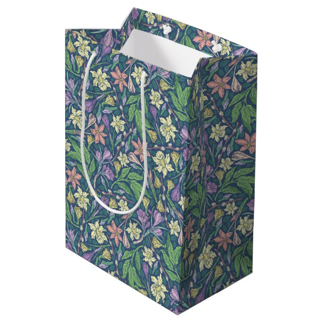 Bolsa De Regalo Mediana Jardín de primavera Narcisos de crocus del día de  (Angulo reverso)