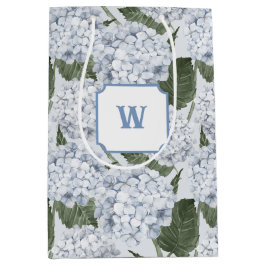 Bolsa De Regalo Mediana Jardín Floral de Hortensias Azules