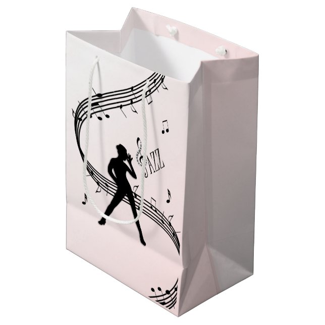 Bolsa De Regalo Mediana Jazz Dance Pink Music (Angulo Anverso)
