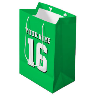 Bolsa De Regalo Mediana Jersey del equipo deportivo Emerald Green