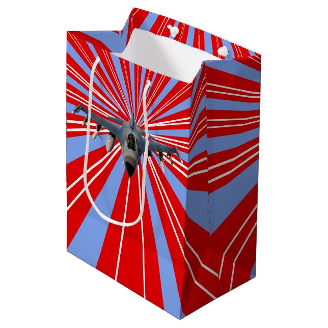 Bolsa De Regalo Mediana Jet de combate (Angulo Anverso)