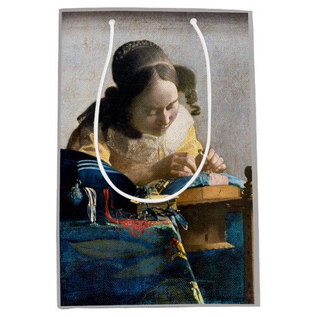 Bolsa De Regalo Mediana Johannes Vermeer - El Lacemaker (Anverso)