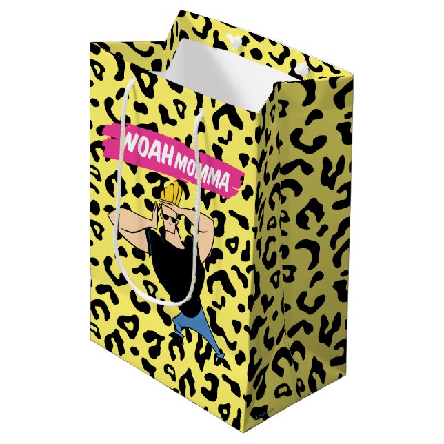 Bolsa De Regalo Mediana Johnny Bravo - Woah Momma (Angulo Anverso)