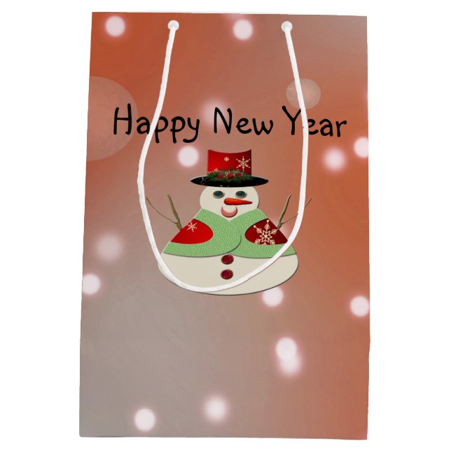 Bolsa De Regalo Mediana Jolly Snowman Snowy Dreams (Reverso)