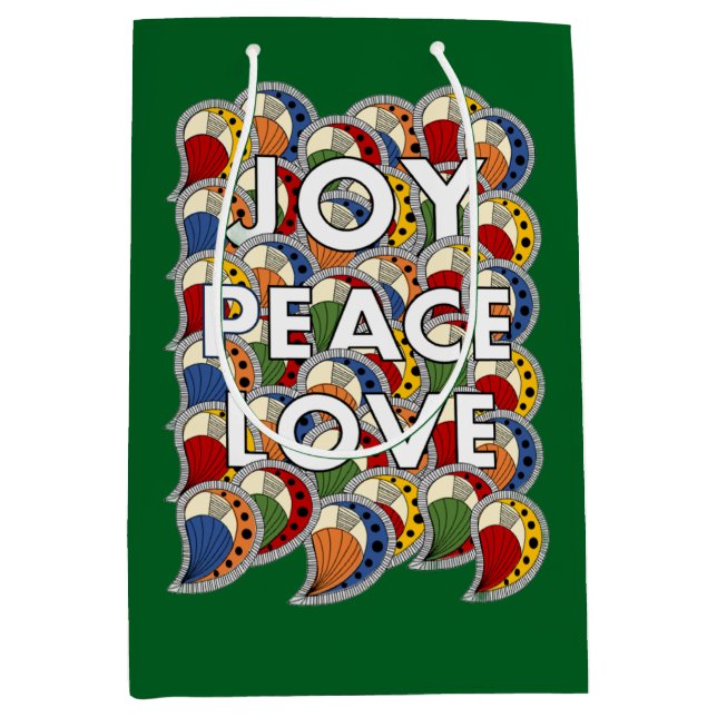 Bolsa De Regalo Mediana Joy Peace Love  (Anverso)