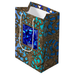 Bolsa De Regalo Mediana Joya del pavo real