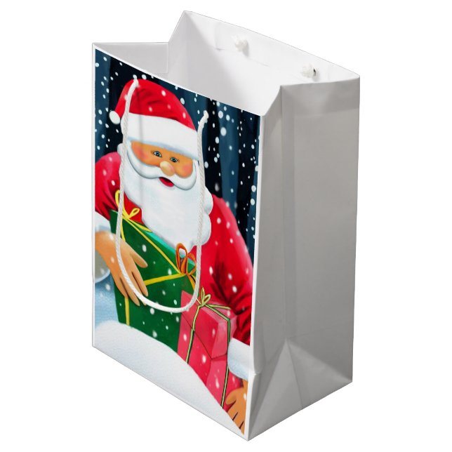 Bolsa De Regalo Mediana Joyeux Noël - Merry Christmas - Santa Claus (Angulo Anverso)