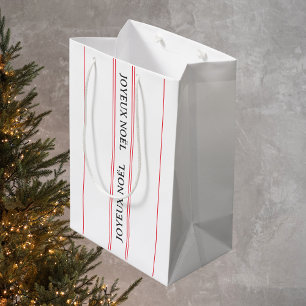 Bolsa De Regalo Mediana Joyeux Noël Red Stripe