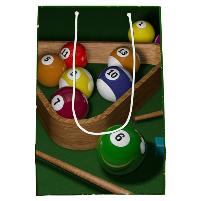 Bolsa De Regalo Mediana Juego Billiards (Reverso)