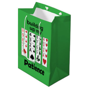 Bolsa De Regalo Mediana Juego de Solitario Construyendo Mi Paciencia Frase
