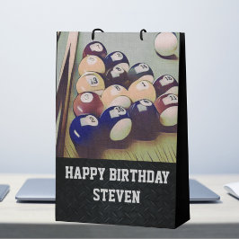 Bolsa De Regalo Mediana Juego deportivo de billar de cumpleaños masculino
