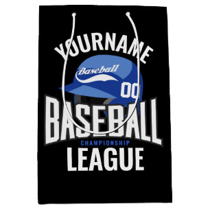 Bolsa De Regalo Mediana Jugador de béisbol personalizado NOMBRE Equipo Cha