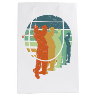 Bolsa De Regalo Mediana Jugador de golf Retro, Golfer, regalo para aficion