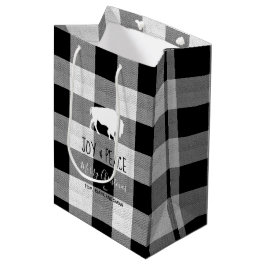 Bolsa De Regalo Mediana Juguete de búfalo en blanco y negro e ID603 de paz