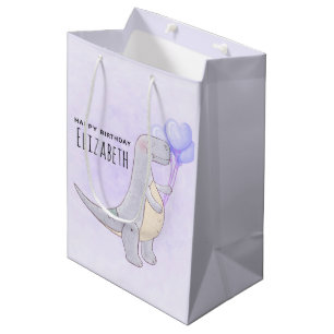 Bolsa De Regalo Mediana Juguete de dinosaurios de rex tiranosaurio con glo