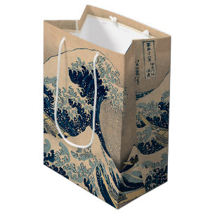 Bolsa De Regalo Mediana Katsushika Hokusai. La gran ola de Kanagawa