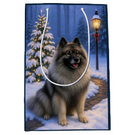 Bolsa De Regalo Mediana Keeshond Holiday 