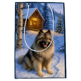 Bolsa De Regalo Mediana Keeshond Holiday 