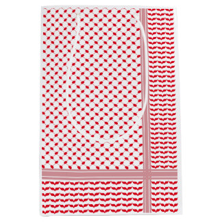 Bolsa De Regalo Mediana Keffiyeh blanca y roja palestina