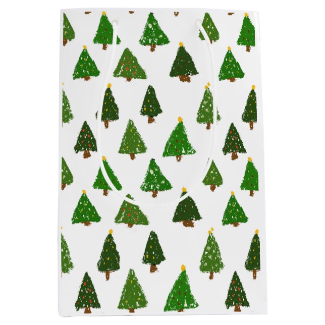 Bolsa De Regalo Mediana Kids drawing style Christmas tree (Anverso)