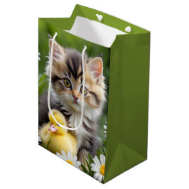 Bolsa De Regalo Mediana Kitten y Duckling en Daisies