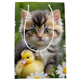 Bolsa De Regalo Mediana Kitten y Duckling en Daisies