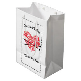 Bolsa De Regalo Mediana "Knit with Love" Yarn Heart