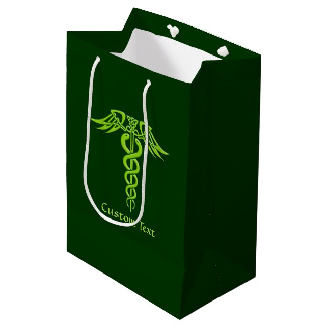 Bolsa De Regalo Mediana Knot Caduceus celta verde (Angulo Anverso)