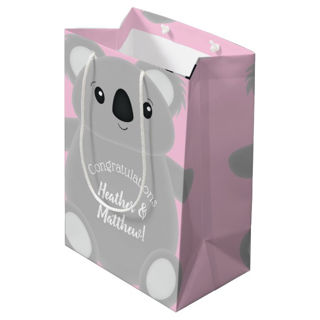 Bolsa De Regalo Mediana Koala Bear Baby Shower Chica (Angulo reverso)