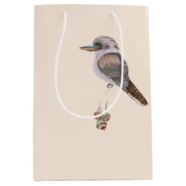 Bolsa De Regalo Mediana kookaburra y Eucalyptus en melocotón pálido 