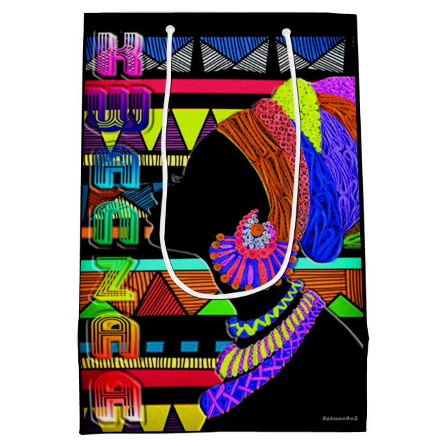 Bolsa De Regalo Mediana Kwanzaa (Reverso)