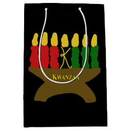 Bolsa De Regalo Mediana Kwanzaa Art Design Yellow Text