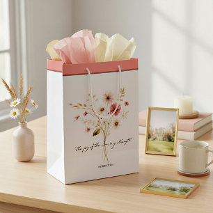 Bolsa De Regalo Mediana La Alegría del señor floral minimalista
