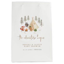 Bolsa De Regalo Mediana La aventura comienza a acampar animales en Baby Sh