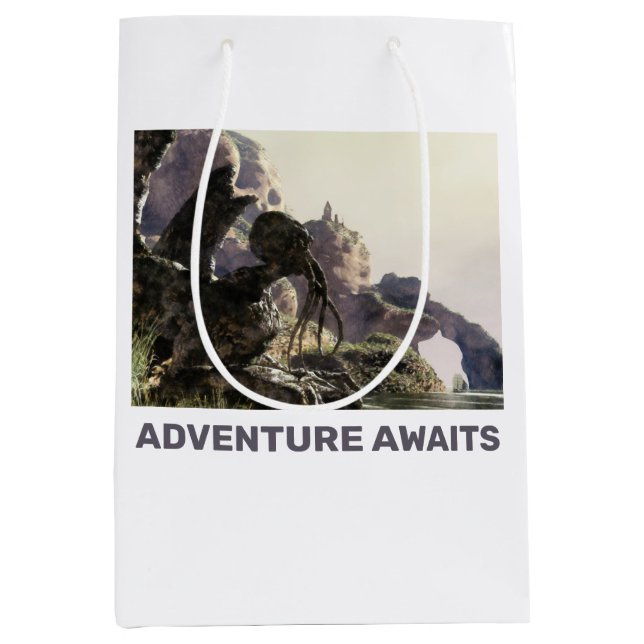 Bolsa De Regalo Mediana La aventura espera. Paisaje de fantasía (Anverso)