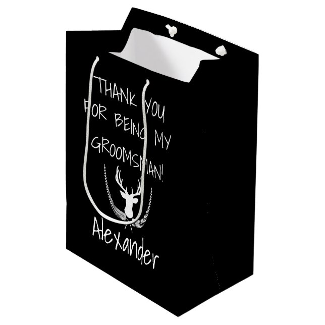 Bolsa De Regalo Mediana La boda personalizada los padrinos de boda le (Angulo Anverso)