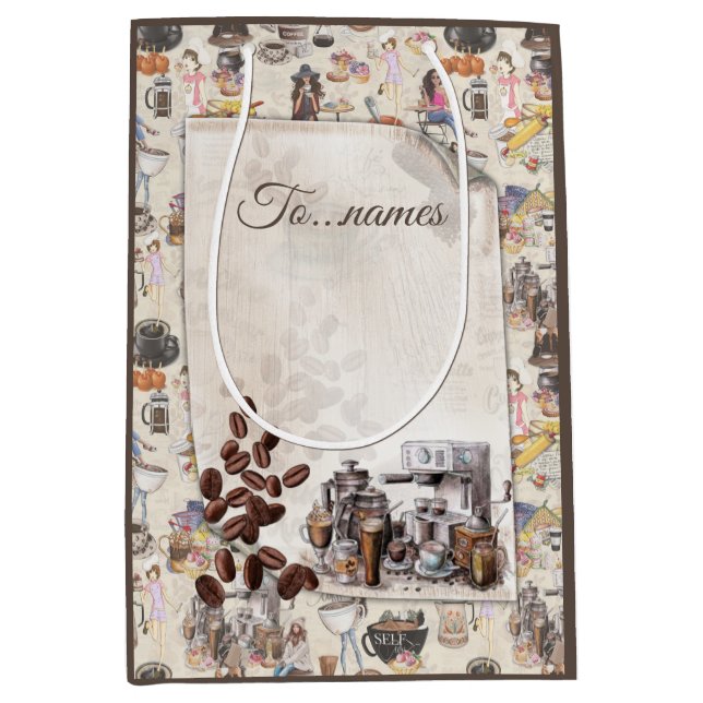 Bolsa De Regalo Mediana La cafetería sueca Fika (Anverso)