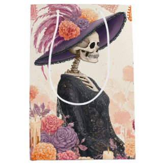 Bolsa De Regalo Mediana La Catrina Skeleton Lady Día de la Decoración Muer