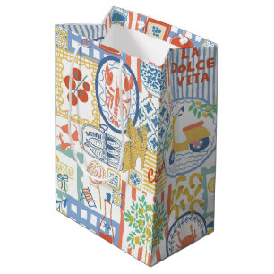 Bolsa De Regalo Mediana La Dolce Vita Limones de Verano Italianos Mediterr