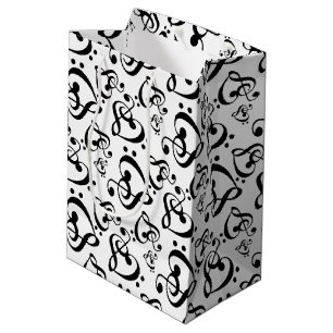 Bolsa De Regalo Mediana La música observa corazones del Clef