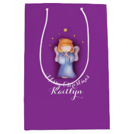 Bolsa De Regalo Mediana La niña linda ruega el bolso nombrado arte del