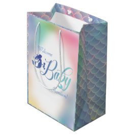 Bolsa De Regalo Mediana La sirena Baby Shower Under the Sea Pastel